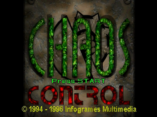 Chaos Control title screen for Sega Saturn